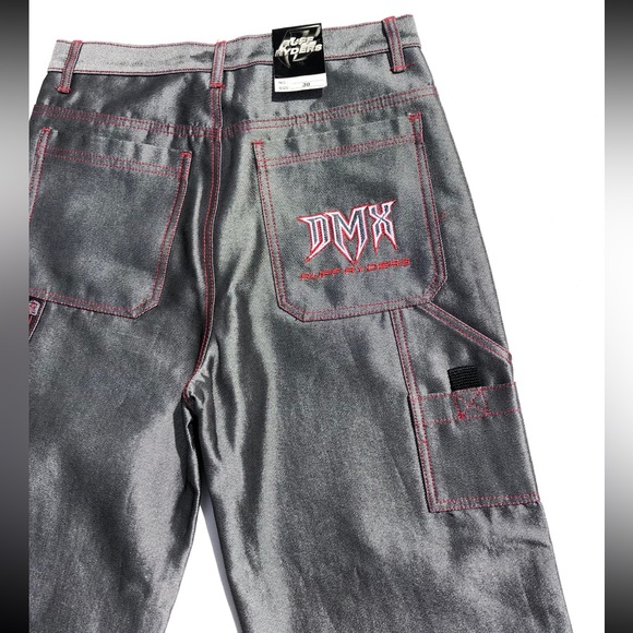 🤩NWT🤩ORIGINAL RUFF RYDERS DMX VINTAGE 1990s metallic jeans size 30 SO RARE!Y2K - Picture 4 of 7